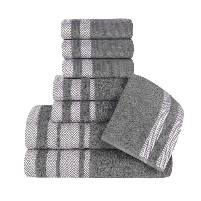 Hays Cotton Medium Weight 8 Piece Bathroom Towel Set - Grey