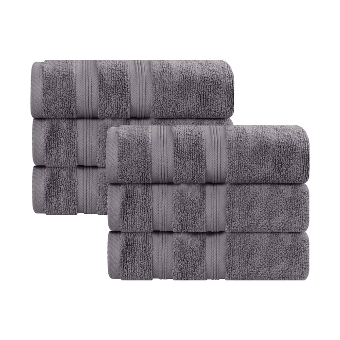 Smart Dry Zero Twist Medum Weight Cotton Solid Hand Towels, Set of 6