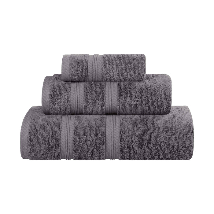 Smart Dry Zero Twist Cotton 3 Piece Solid Assorted Towel Set