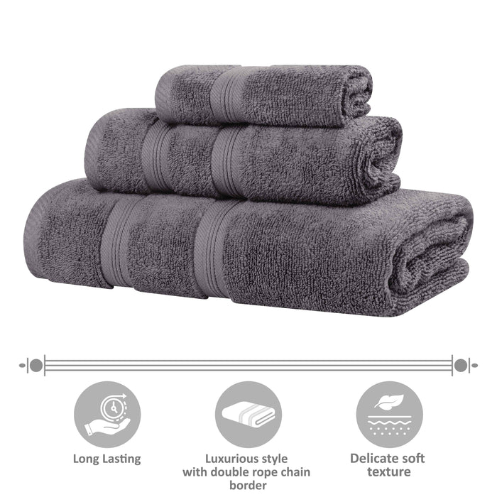 Smart Dry Zero Twist Medum Weight Cotton Solid Hand Towels, Set of 6