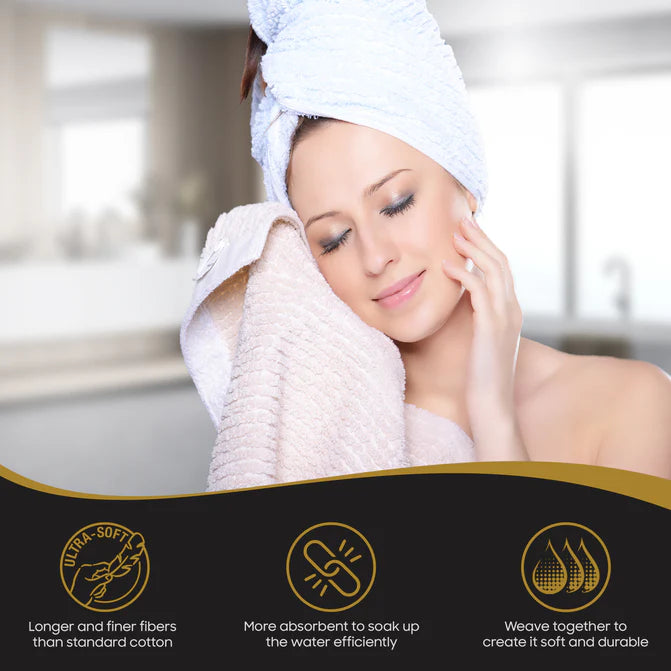 Basketweave Egyptian Cotton Jacquard 3 Piece Assorted Towel Set - Blue Nile Mills