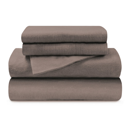 Flannel Cotton Modern Solid Deep Pocket Bed Sheet Set - Gray