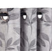 Leaves Machine Washable Room Darkening Blackout Curtains - Gray