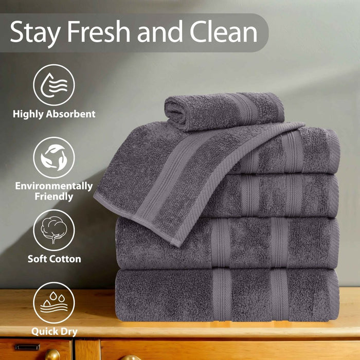 Smart Dry Zero Twist Cotton 9 Piece Solid Assorted Towel Set