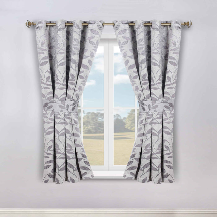 Leaves Machine Room Darkening Blackout Curtains, Set of 2