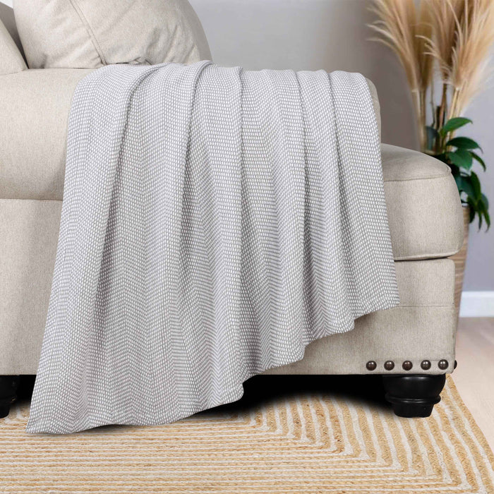 Maya Chenille Herringbone Medium Weight Cotton Blanket