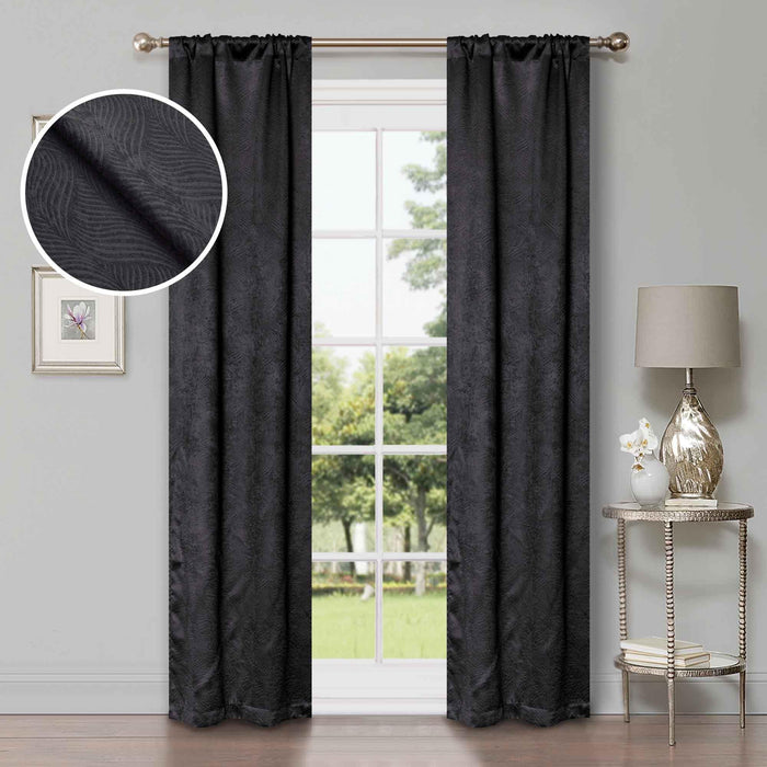 Waverly Modern Washable Room Darkening Blackout Curtain Panel Set