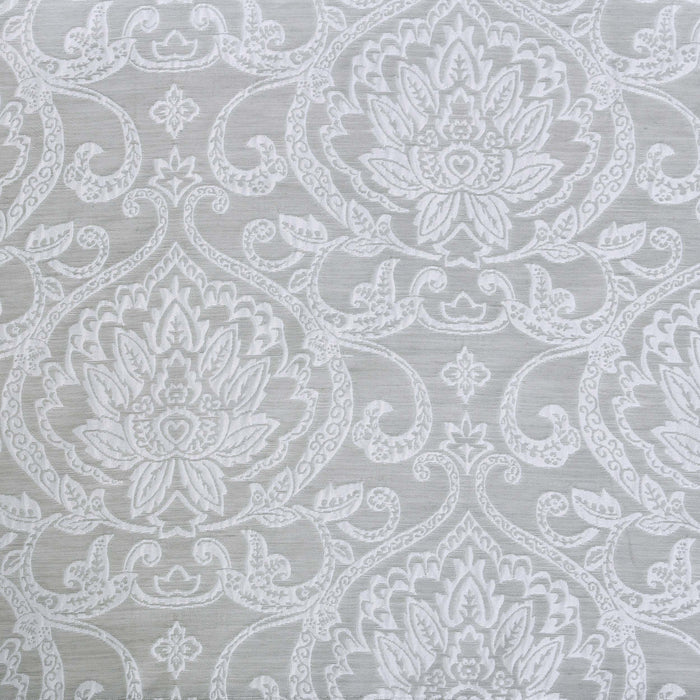 Bayberry Light Filtering Floral Damask Jacquard Curtain Set - Gray