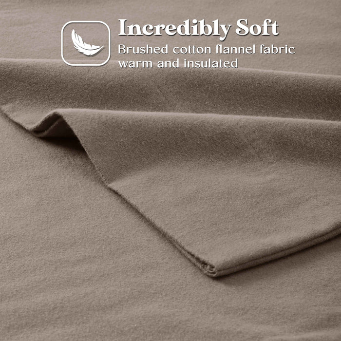 Rome Flannel Cotton Solid Brushed Deep Pocket Sheet Set