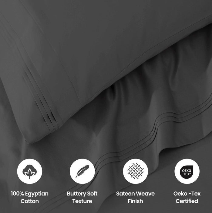 1000 Thread Count Egyptian Cotton Bed Sheet Set Olympic Queen