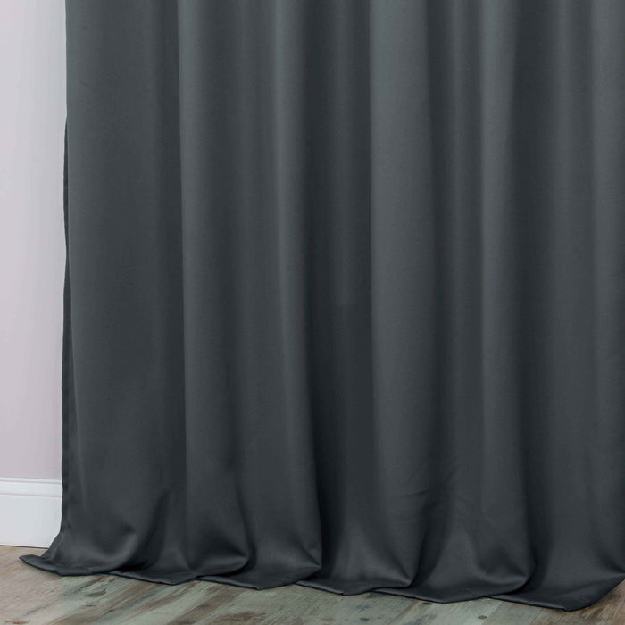 Solid Machine Washable Room Darkening Blackout Curtains, Set of 2 - Gray