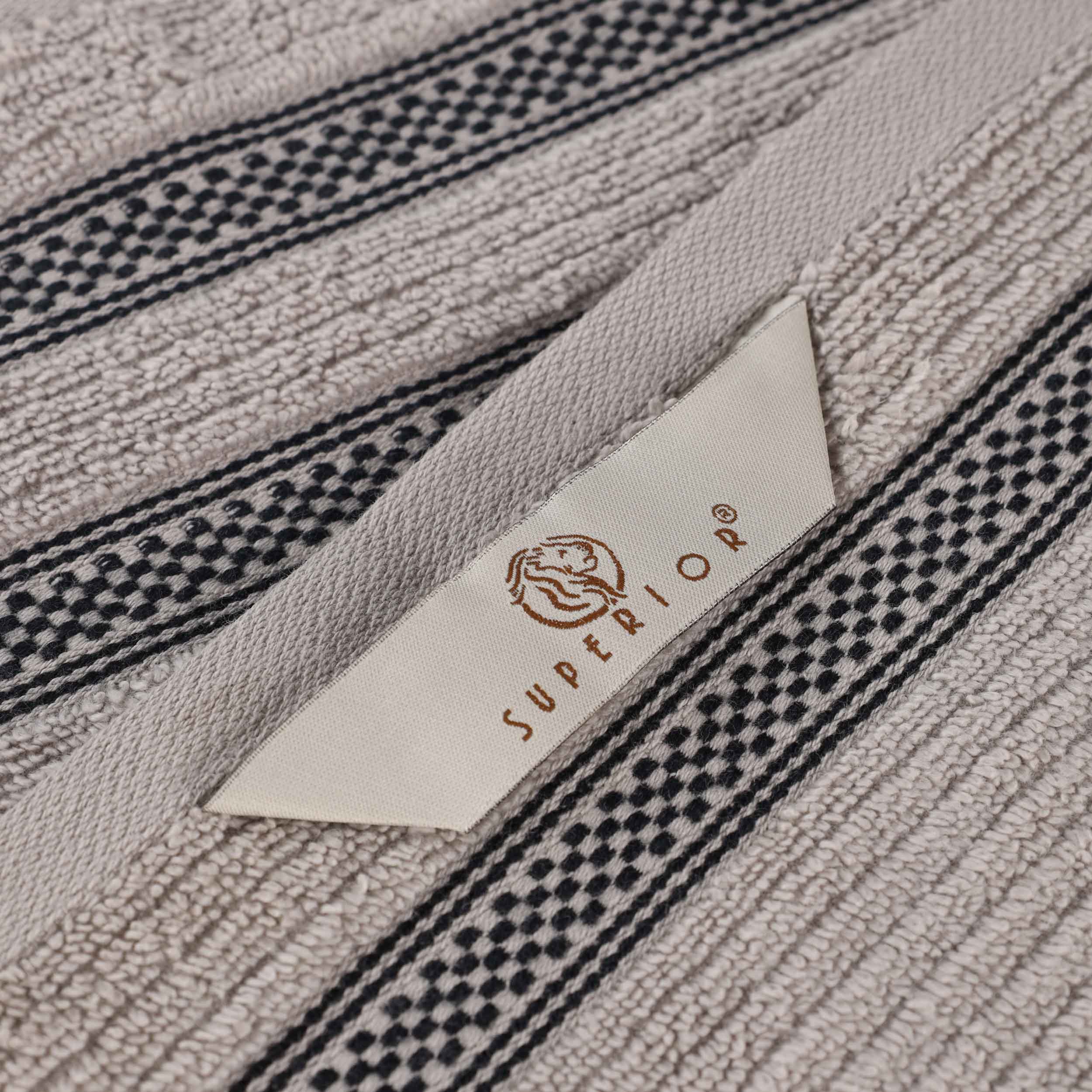 Zero Twist Cotton Ribbed Geometric Border Plush 9 Piece Towel Set - Blue Nile Mills