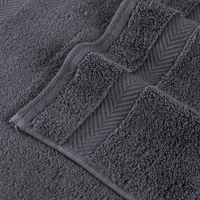 Cotton Zero Twist Solid 3 Piece Towel Set - Gray
