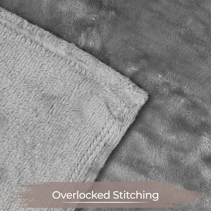 Fleece Plush Medium Weight Fluffy Soft Decorative Blanket Or Throw - Gray