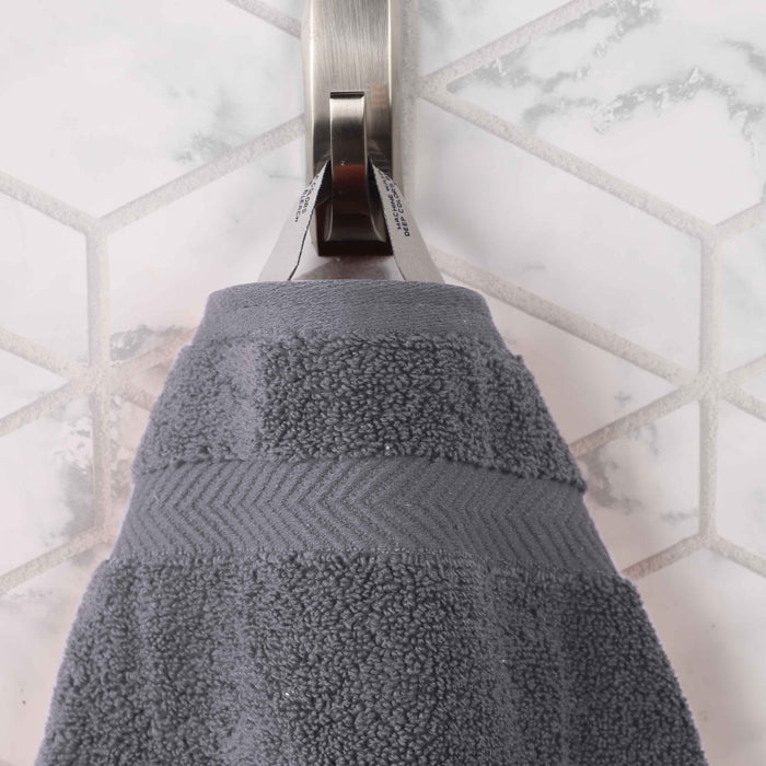 Cotton Zero Twist Solid 3 Piece Towel Set - Gray