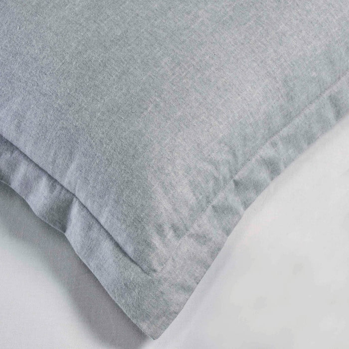 Melange Flannel Cotton Two-Toned Brushed Duvet Cover Set