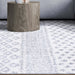 Jayce Boho Geometric Indoor Plush Shag Area Rug - Grey/Cream