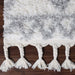 Serafina Boho Tribal Geometric Indoor Shag Area Rug with Tassels - Grey/Cream