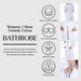 Tinsel Unisex Cotton Terry Kimono Bathrobe with Embroidery - Grey/White