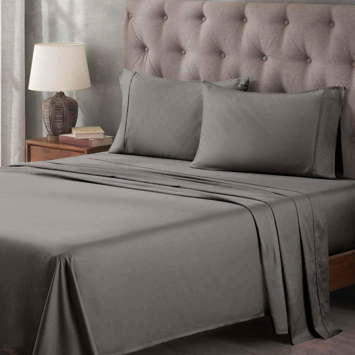 Egyptian Cotton 400 Thread Count Solid Bed Sheet Set - Gray