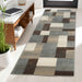 Clifton Modern Geometric Patchwork Area Rug or Runner Rug - Gray