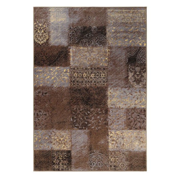 Hadley Damask Geometric Checkered Indoor Area Rug Or Runner Rug