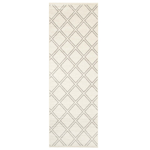 Hanleigh Diamond Geometric Lattice Indoor Area Rug Or Runner Rug - Ivory