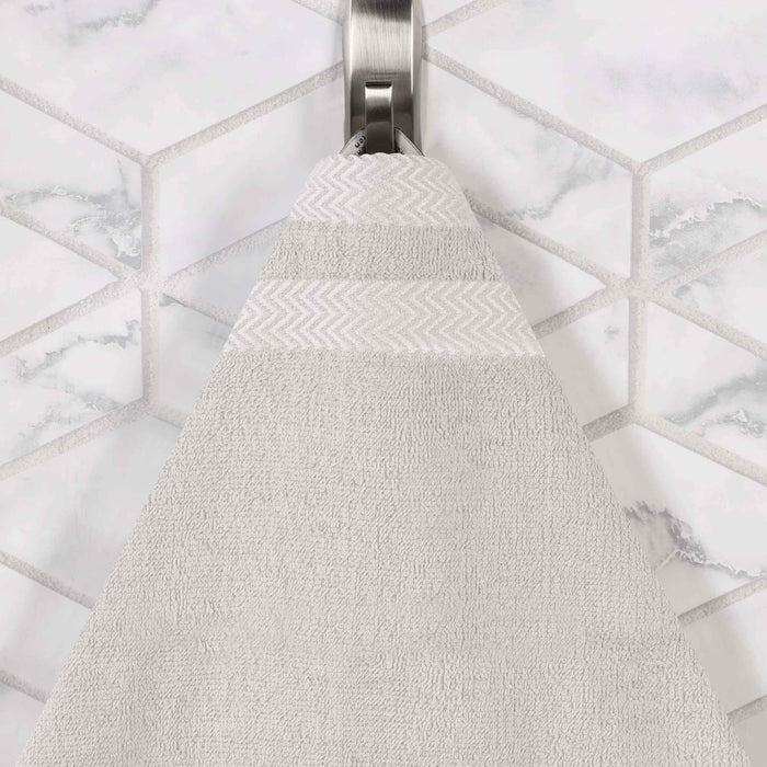 Hays Cotton Medium Weight Face Towel Washcloth Set of 12 - Platinum