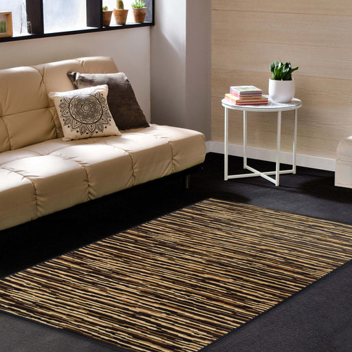 Horizons Modern Abstract Striped Indoor Area Rug Or Runner Rug - Brown