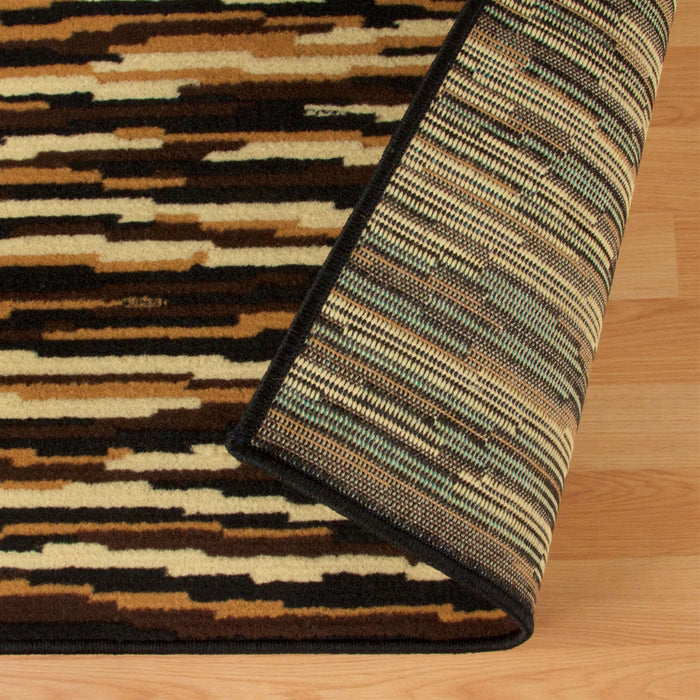Horizons Modern Abstract Striped Indoor Area Rug Or Runner Rug - Brown