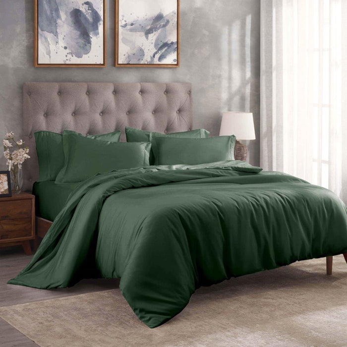 Egyptian Cotton 300 Thread Count Solid Duvet Cover Set