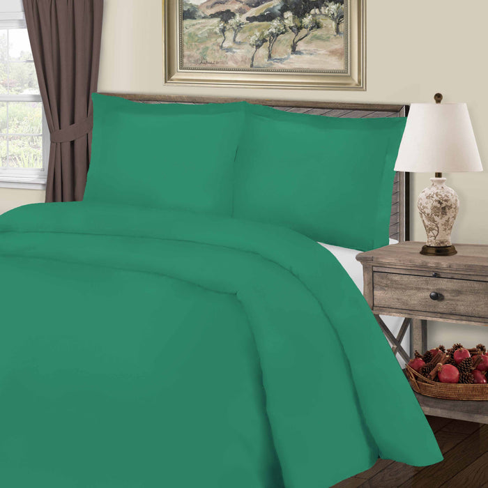 Solid 800-Thread Count Cotton Blend 3-Piece Duvet Cover Set