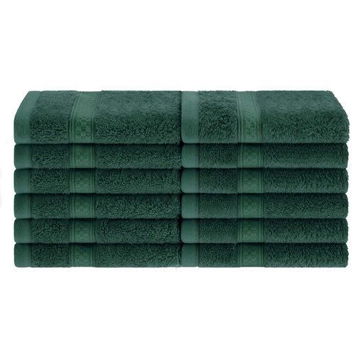 Rayon from Bamboo Blend Solid 12 Piece Face Towel Set - Hunter Green