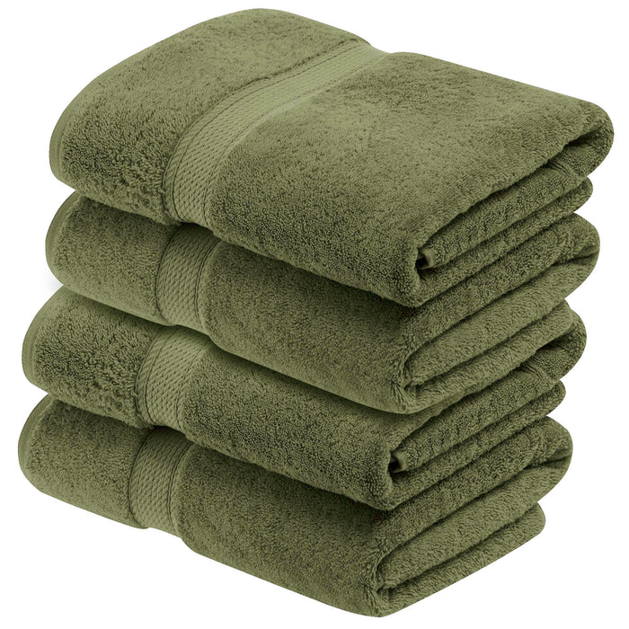 Egyptian Cotton Pile Plush Heavyweight Soft 4 Piece Bath Towel Set