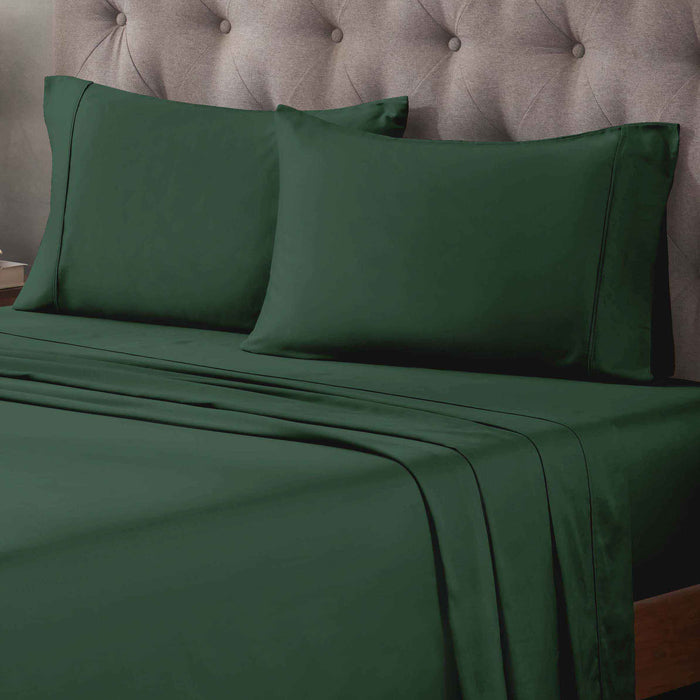 Egyptian Cotton 400 Thread Count Solid Deep Pocket Sheet Set - HunterGreen