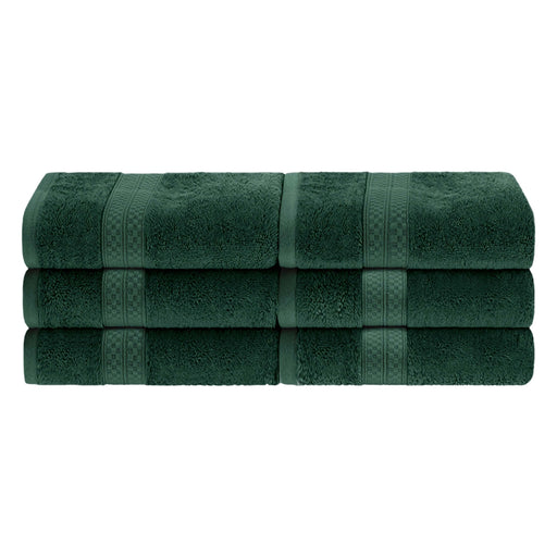 Rayon from Bamboo Blend Solid 6 Piece Hand Towel Set - Hunter Green