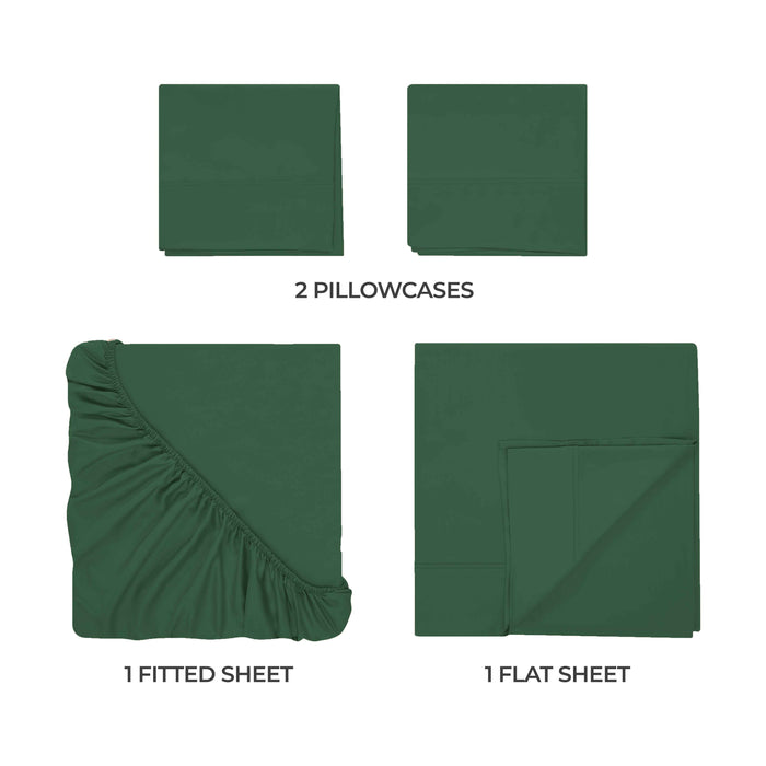 Egyptian Cotton 400 Thread Count Deep Pocket Sheet Set - HunterGreen