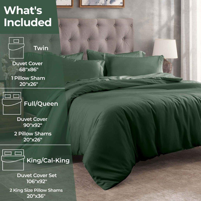 Egyptian Cotton 300 Thread Count Solid Duvet Cover Set