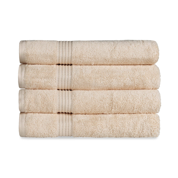 Egyptian Cotton 4 Piece Solid Bath Towel Set - Ivory
