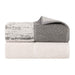 Lodie Cotton Plush Jacquard Solid and Two-Toned Bath Sheet Set of 2 - Ivory/Charcoal