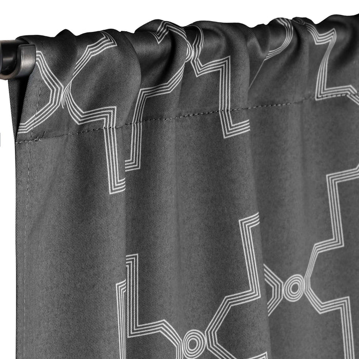 Imperial Trellis Blackout Curtain Set of 2 Panels - Charcoal
