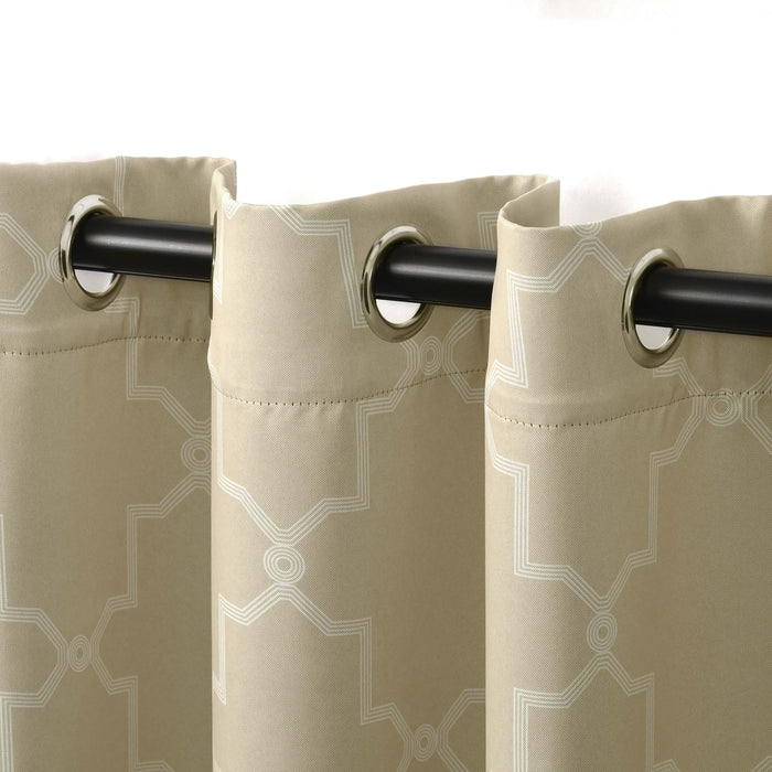 Imperial Trellis Grommet Header Blackout Curtain Panel Set