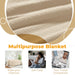 Textured Cotton Weave Solid Waffle Blanket or Throw - Ivory