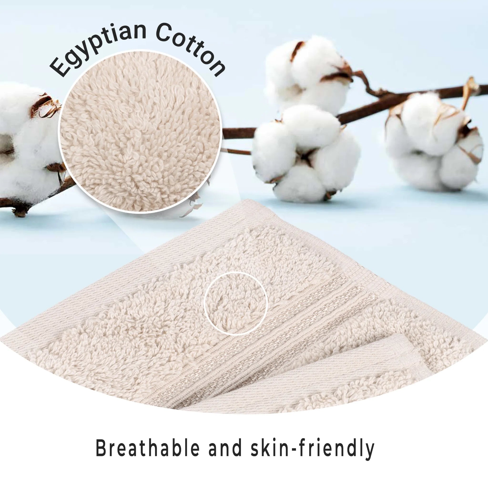 Heritage Egyptian Cotton Solid Bath Towel Set of 4 - Blue Nile Mills