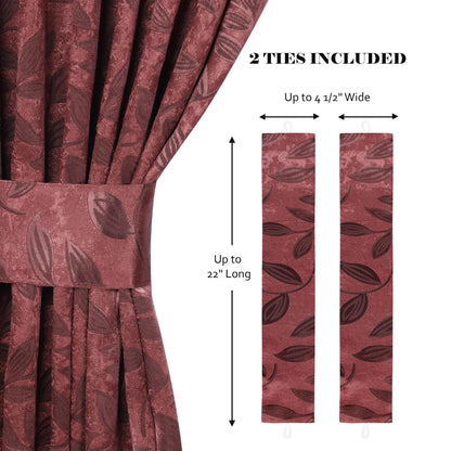 Leaves Machine Room Darkening Blackout Curtains, Set of 2