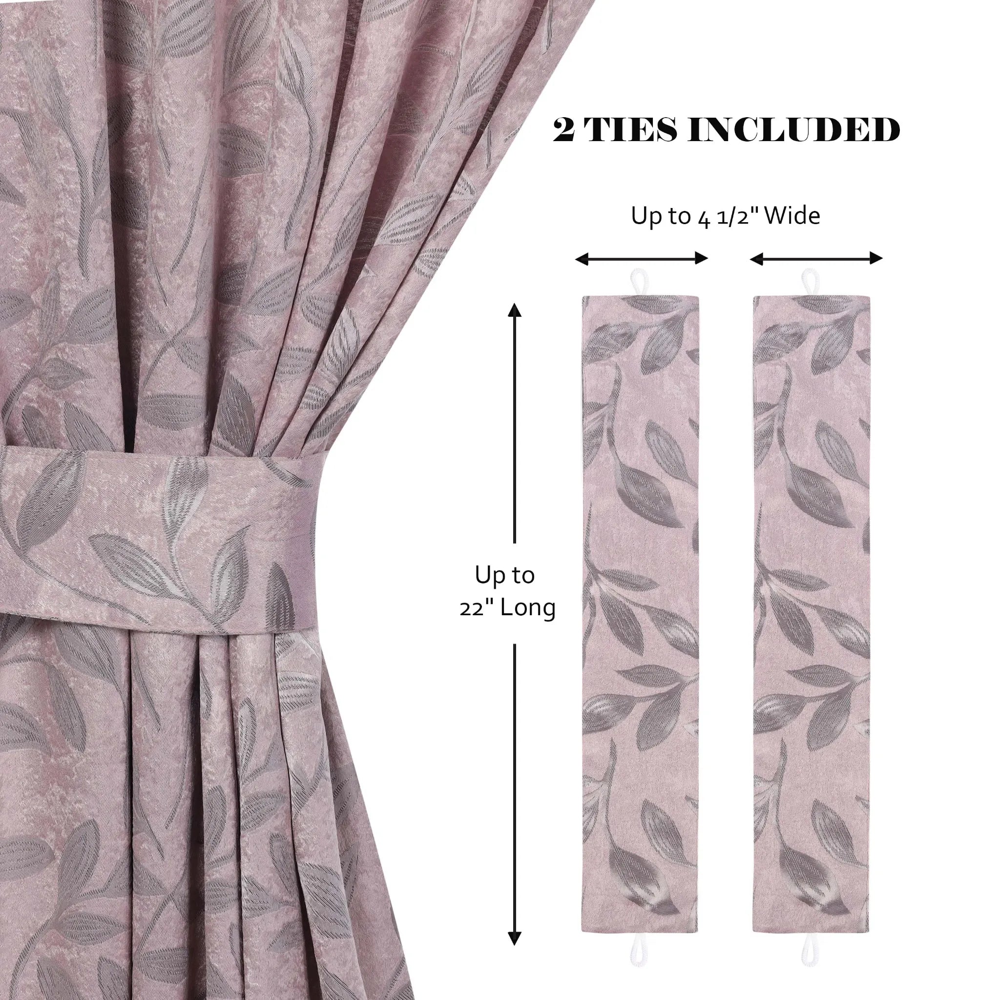 Leaves Machine Room Darkening Blackout Curtains, Set of 2