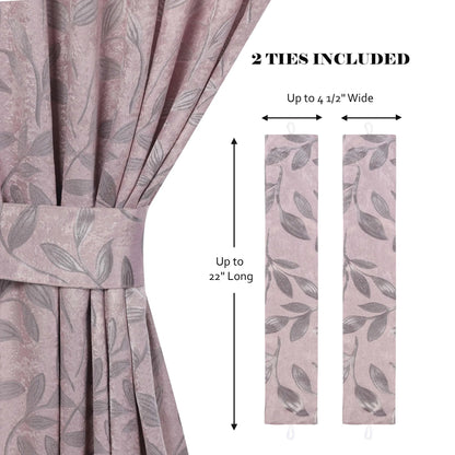 Leaves Machine Room Darkening Blackout Curtains, Set of 2