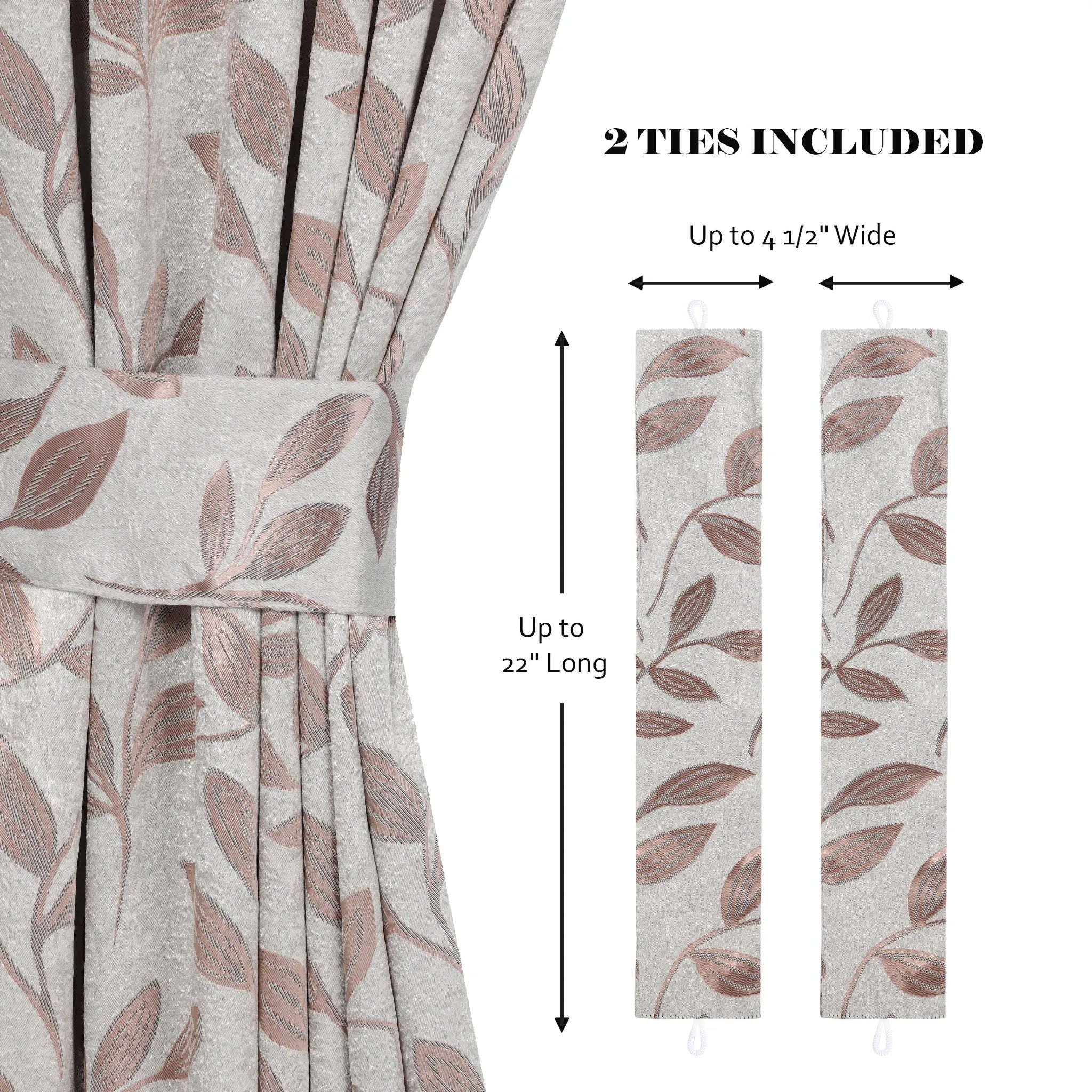 Leaves Machine Room Darkening Blackout Curtains, Set of 2