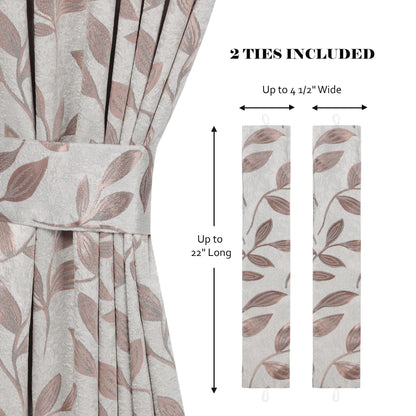 Leaves Machine Room Darkening Blackout Curtains, Set of 2