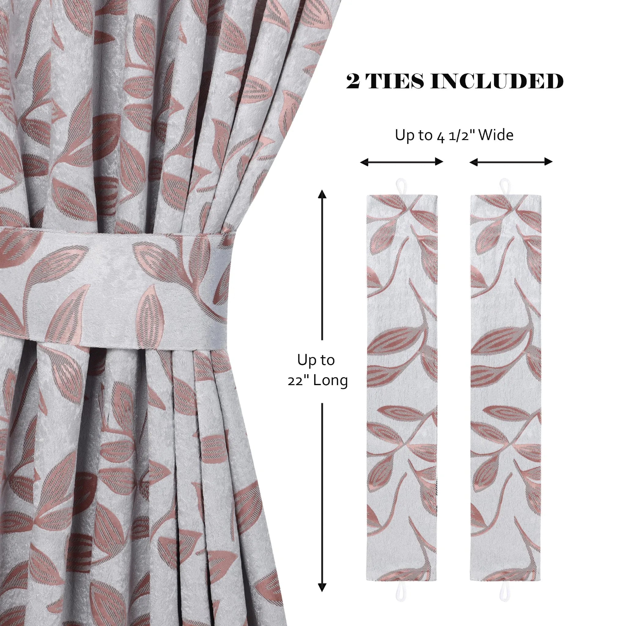 Leaves Machine Room Darkening Blackout Curtains, Set of 2